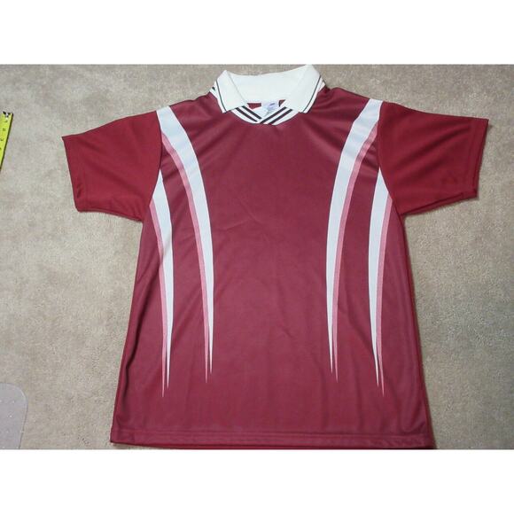 Vintage DYNAMIC TEAM Soccer Polyester Shirt Jersey Adult Mens Small S Maroon NEW - Picture 1 of 7